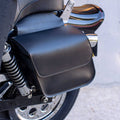 Willie & Max Universal Braided Compact Slant Saddlebags (12 in L x 9.5 W x 5.5 in H) - Black