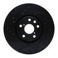 R1 06-20 Lexus GS350 Left Front Drilled & Slotted Black Brake Rotor