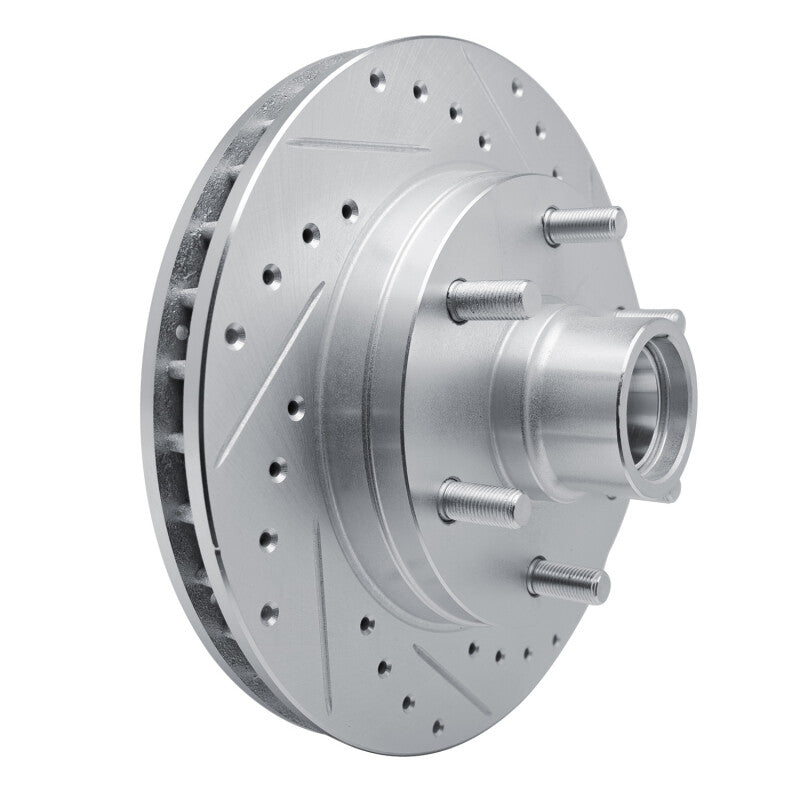 R1 Concepts Brake Rotor Drilled and Slotted Silver Fits Chevrolet C2500