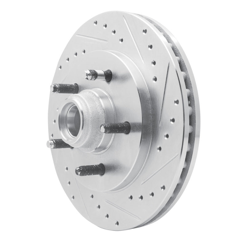 R1 99-04 Ford Expedition Front Right Drilled & Slotted Silver Brake Rotor
