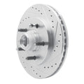 R1 99-04 Ford Expedition Front Right Drilled & Slotted Silver Brake Rotor