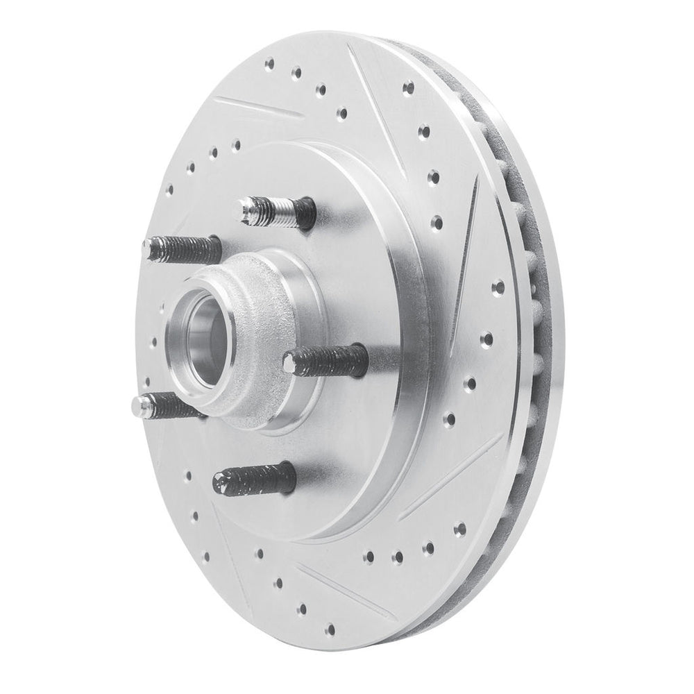 R1 Concepts Brake Rotor Drilled and Slotted Silver Fits Ford Expedition