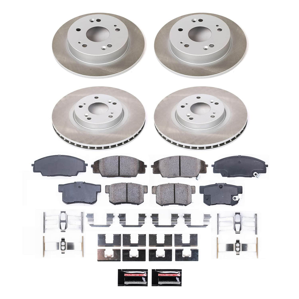 Power Stop 06-11 Honda Civic Front and Rear Semi-Coated Rotor Kit