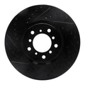 R1 00-03 BMW M5 Right Front Drilled & Slotted Black Brake Rotor