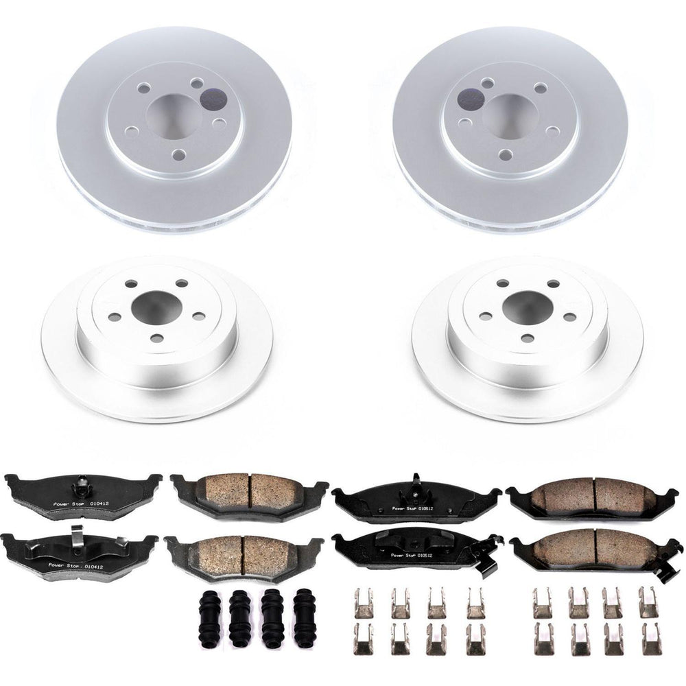 Power Stop 95-00 Chrysler Cirrus Front & Rear Z17 Evolution Geomet Coated Brake Kit
