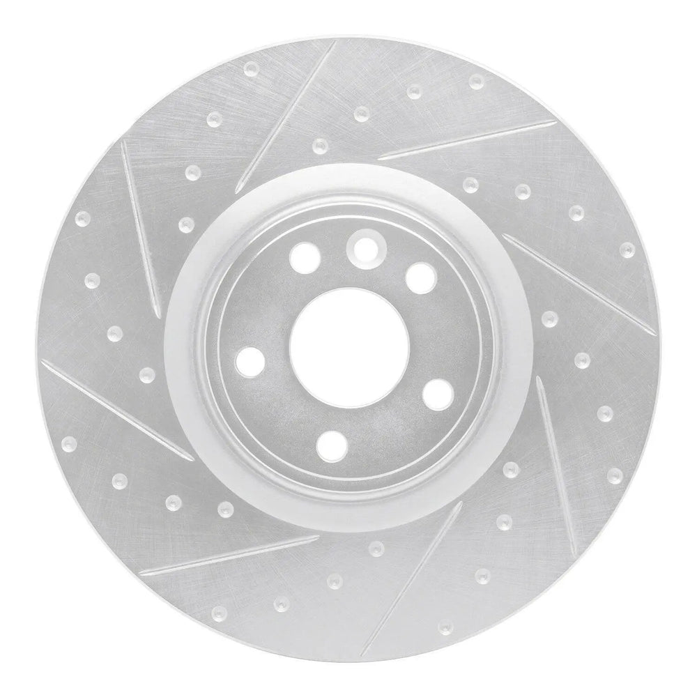 R1 18-20 Land Rover Discovery Sport Front Left Slotted Black Brake Rotor