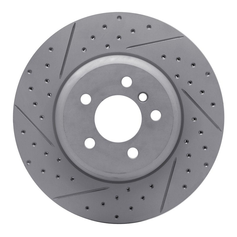 DFC 11-19 BMW ActiveHybrid 5 Front Right Drilled & Slotted Geoperformance Rotor