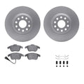 R1 Concepts Brake Rotor- Carbon Coated with Ceramic Pads Hdw Fits Audi Q3