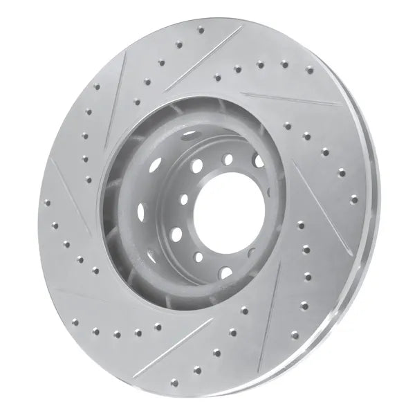 R1 00-03 BMW M5 Left Front Slotted Black Brake Rotor