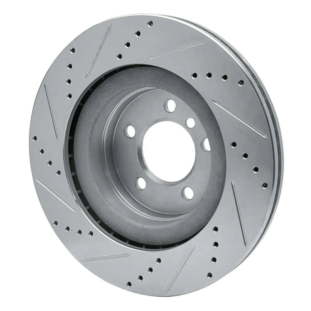 R1 06-09 Land Rover Range Rover Front Right Drilled & Slotted Black Brake Rotor