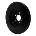 R1 2018-2025 Audi S5 Sportback Front Left Drilled & Slotted Black Brake Rotor