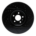 R1 2018-2025 Audi S5 Sportback Front Left Drilled & Slotted Black Brake Rotor
