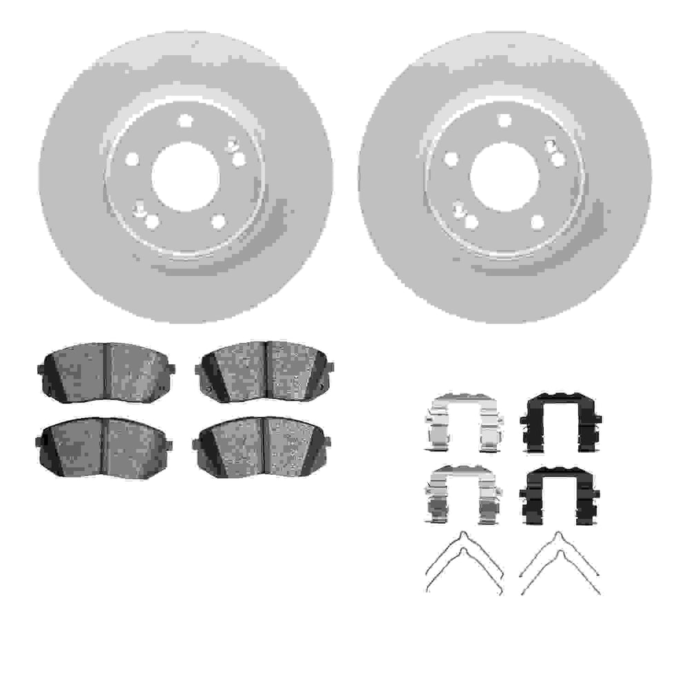 DFC 15-23 Hyundai Kona Electric Front Geospec Rotors with 5000 Advanced Brake Pads w/Hardware