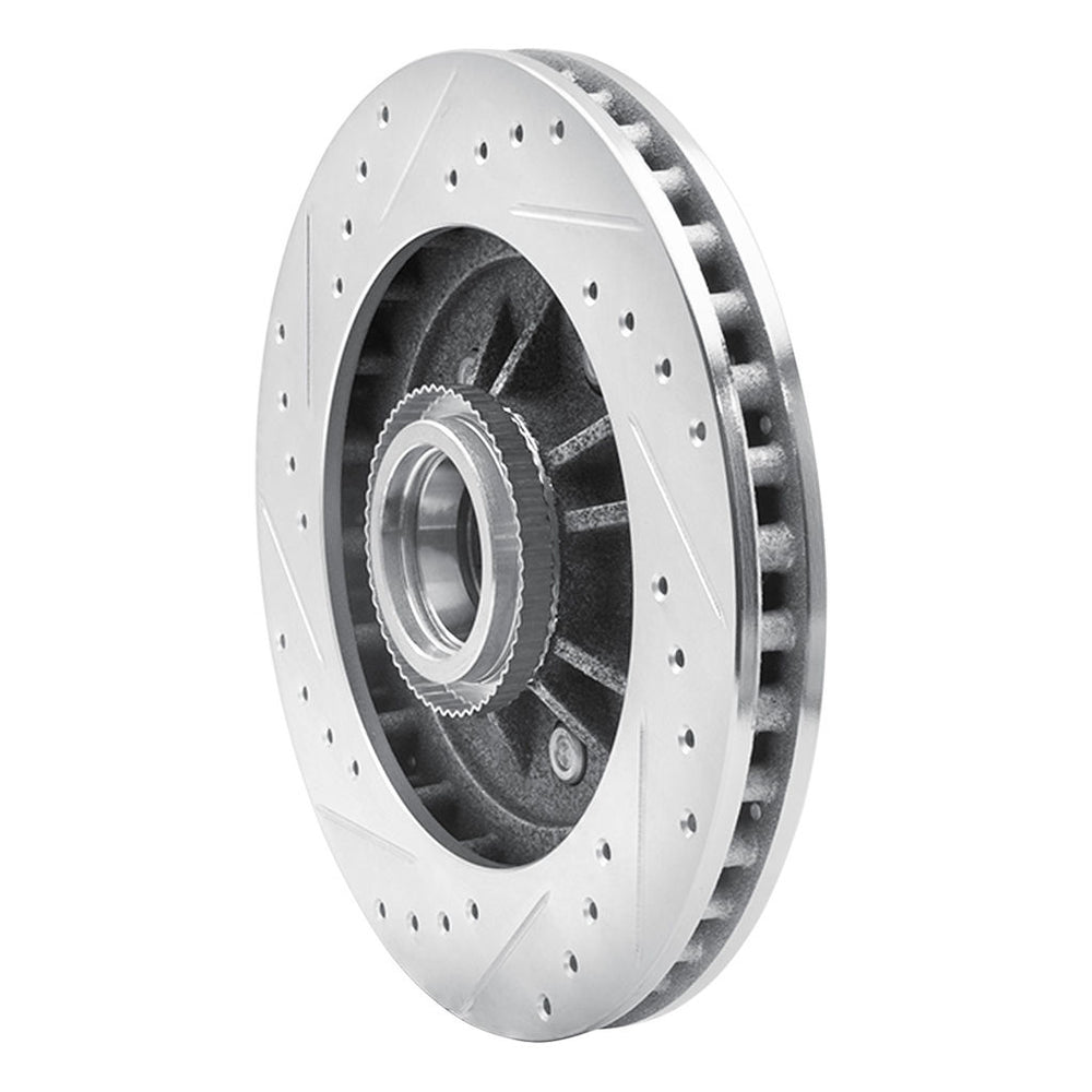 DFC 97-00 Ford Expedition Front Right Drilled & Slotted Silver Brake Rotor