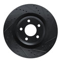 R1 20-25 Ford Explorer Front Right Drilled & Slotted Black Brake Rotor