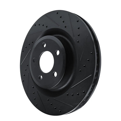 R1 20-25 Ford Explorer Front Right Drilled & Slotted Black Brake Rotor