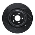 R1 20-25 Ford Explorer Front Right Drilled & Slotted Black Brake Rotor