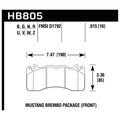 Hawk 15-17 Ford Mustang Brembo Package Performance Ceramic Front Brake Pads