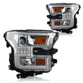 1517 FORD F150 1517 DRL PROJECTOR HEAD LIGHTS(BLACK/CLEAR)