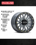 Aluminum Wheels 14x7 Podium Beadlock UTV A93SG Stealth Grey 38 Offset 4 on 137 Bolt Pattern Raceline