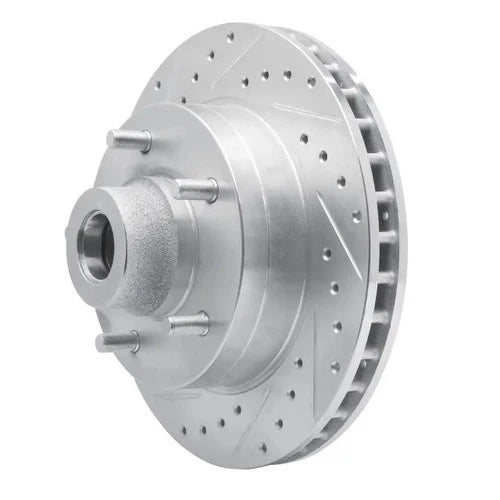 DFC 85-97 Dodge B1500 Front Left Drilled & Slotted Silver Brake Rotor