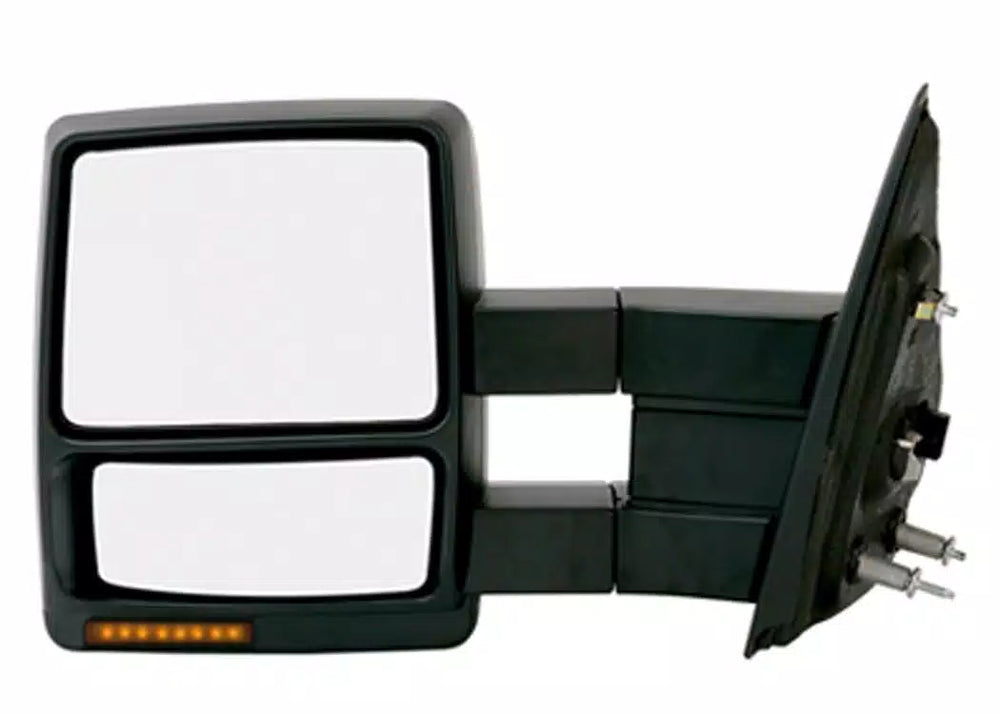 0408 F150 EXTENDABLE TOWING MIRRORS TURN SIGNAL PUDDLE LAMP TEXTURED BLACK LH POWER HEATED
