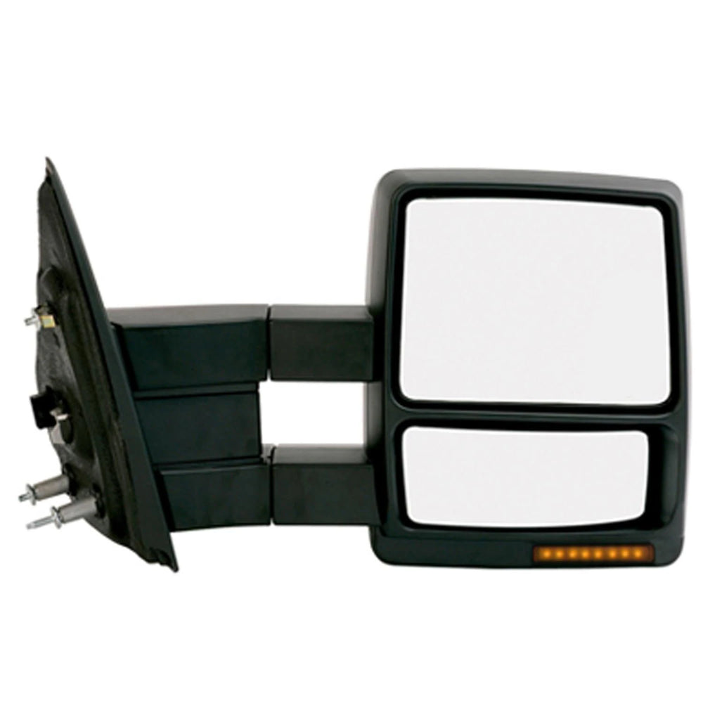 0408 F150 EXTENDABLE TOWING MIRRORS TURN SIGNAL PUDDLE LAMP TEXTURED BLACK RH POWER HEATED