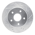 R1 08-12 Jeep J8 Front Right Drilled & Slotted Silver Brake Rotor
