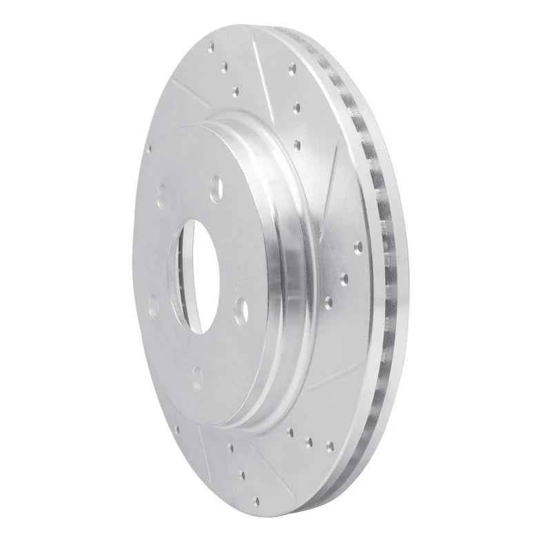 R1 08-12 Jeep J8 Front Right Drilled & Slotted Silver Brake Rotor