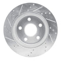 R1 08-12 Jeep J8 Front Right Drilled & Slotted Silver Brake Rotor