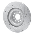 R1 Concepts Brake Rotor Drilled and Slotted Silver Fits Audi S8