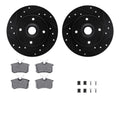 R1 E- Line Series Brake Rotor - D/S - Black w/ Ceramic Pads Hdw Fits Volkswagen Golf
