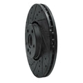 R1 10-16 Volvo XC60 Front Left Drilled & Slotted Black Brake Rotor