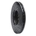 R1 10-16 Volvo XC60 Front Left Drilled & Slotted Black Brake Rotor