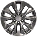 20 IN REPLICA WHEEL CV32 FITS CHEVROLET SILVERADO RIM 20X9 BLACK WHEEL