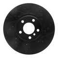 R1 07-18 BMW X6 Front Right Drilled & Slotted Black Brake Rotor