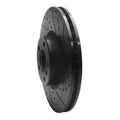 R1 07-18 BMW X6 Front Right Drilled & Slotted Black Brake Rotor