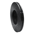 R1 07-18 BMW X6 Front Right Drilled & Slotted Black Brake Rotor