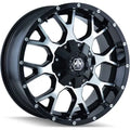 Mayhem 8015 Warrior 17x9 / 5x114.3 BP / 18mm Offset / 87mm Hub Black/Machined Face Wheel