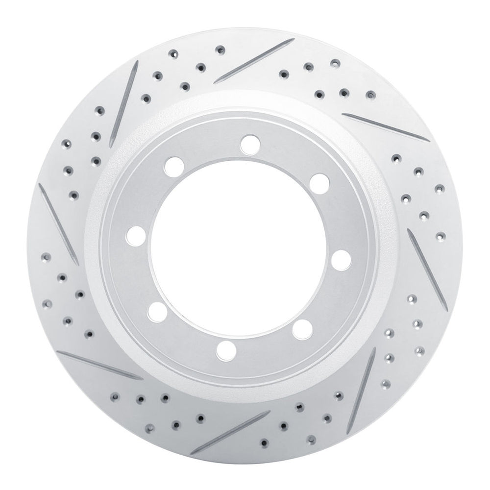 DFC 99-04 Ford F-350 Super Duty 4WD Rear Left Drilled & Slotted Geoperformance Rotor