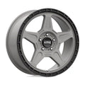 ~(30 lbs. 21X21X11)~ ALPINE 18x8 5x110.00 SATIN GRAY W/ BLACK LIP (38 mm)