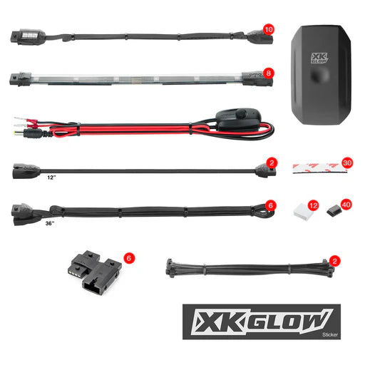 XK Glow XKmax RGBW 8pc Addressable Motorcycle Underglow Light Kit