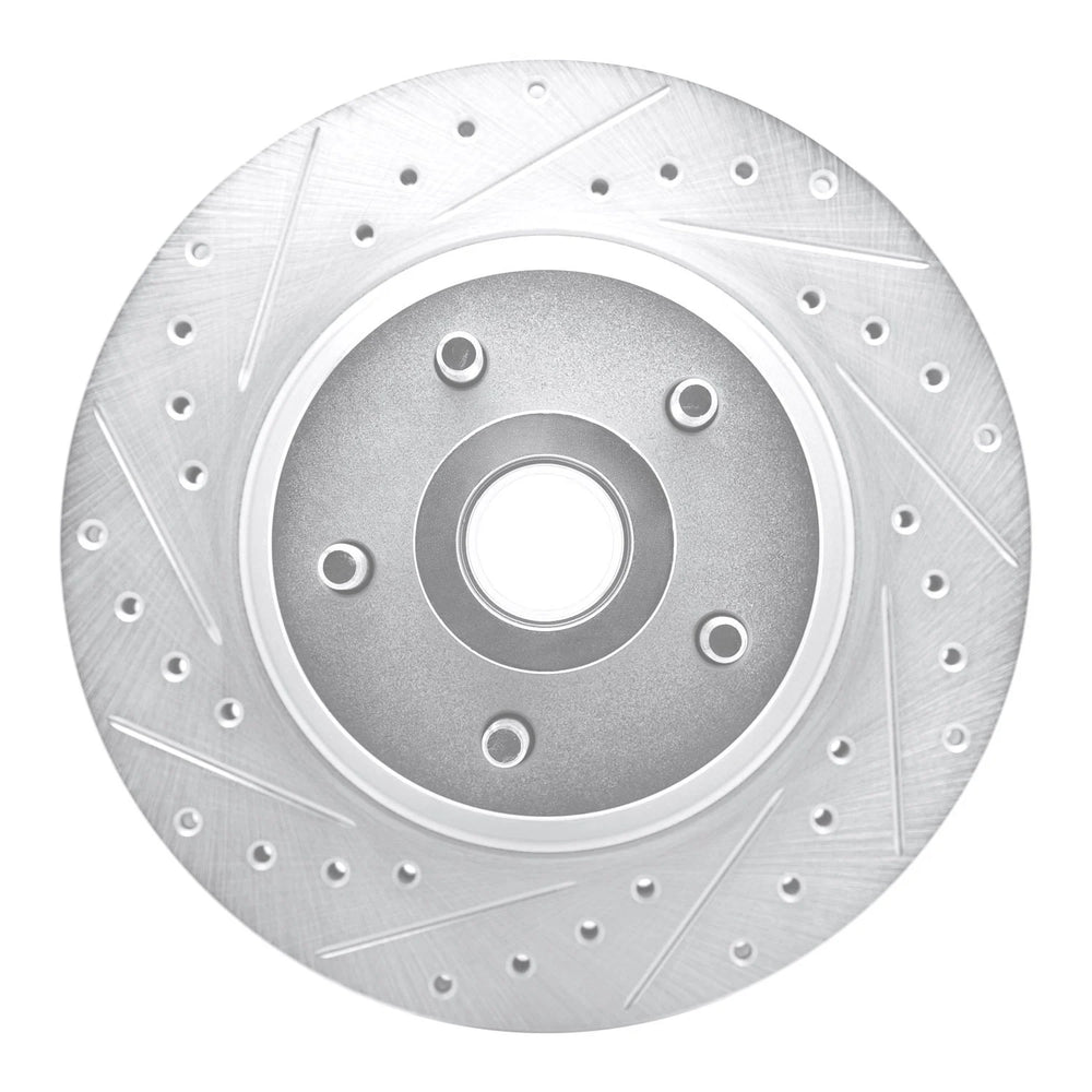 R1 Concepts Brake Rotor Drilled and Slotted Silver Fits Chrysler New