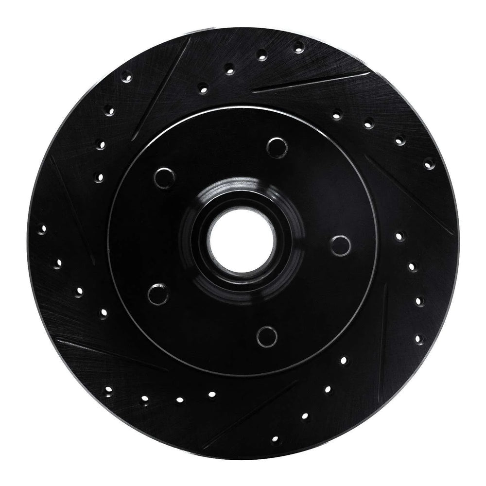 R1 88-91 Chevrolet C1500 Front Left Drilled & Slotted Black Brake Rotor