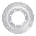 R1 99-07 Ford E-350 Econoline Club Wagon Rear Left Drilled & Slotted Black Brake Rotor