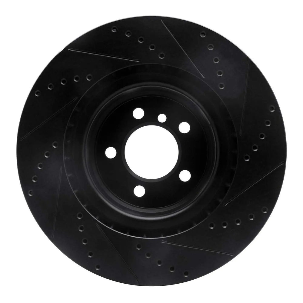 R1 06-12 Land Rover Range Rover Front Left Drilled & Slotted Black Brake Rotor