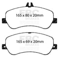 EBC 13-16 Mercedes-Benz GLK250 2.1 Twin TD Greenstuff Front Brake Pads