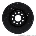 R1 18-25 Volkswagen ATLAS Front Right Drilled & Slotted Black Brake Rotor