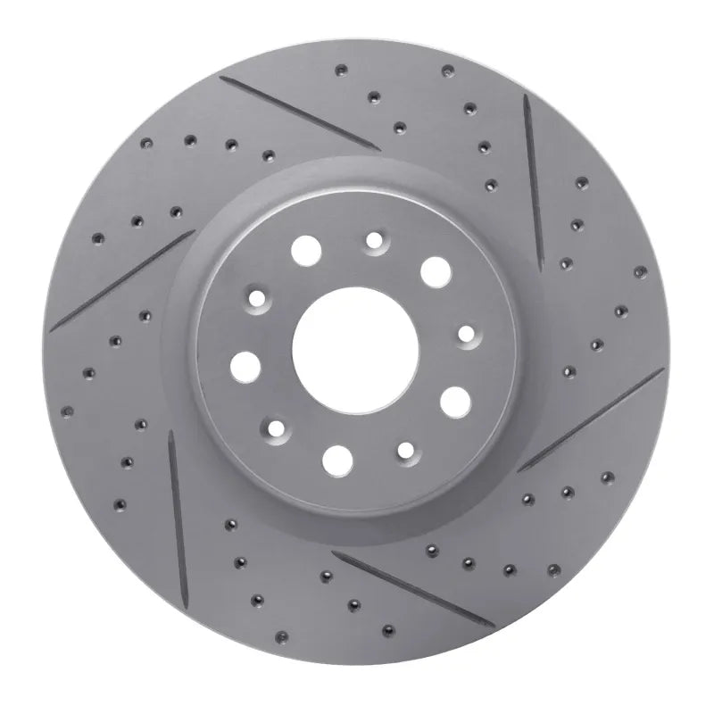 R1 14-25 Cadillac Ct5 Front Right Drilled & Slotted Geo-Carbon Rotor