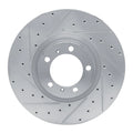 R1 -25 Audi e-Tron GT Rear Left Drilled & Slotted Black Brake Rotor